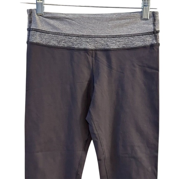 Lululemon Women's Size 4 Black Wee Stripe Crop Leggings Running Yoga - Picture 2 of 8